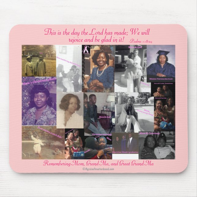 Patricia's Agrainofmustardseed.com Pink Mouse Pad Mousepad (Vorne)