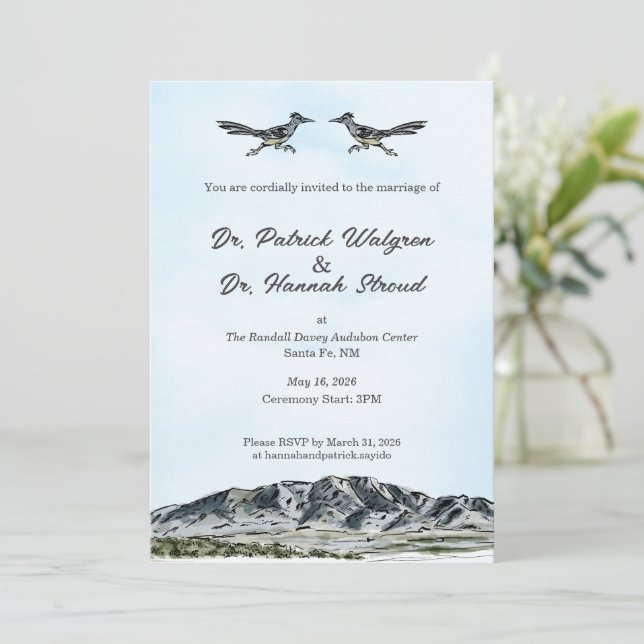 Patrick and Hannah Wedding Einladung (Stehend Vorderseite)