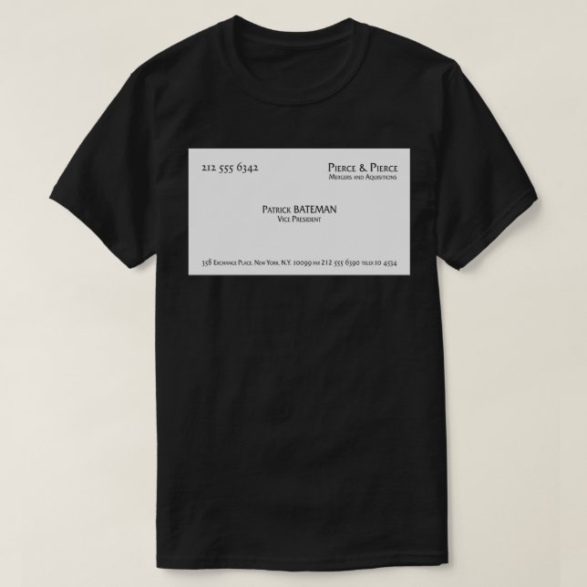 Patrick Bateman Business Card Gerahmte Kunst druck T-Shirt (Design vorne)