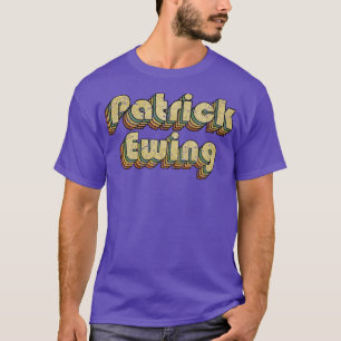 Patrick Ewing Vintage Regenbogen-Typografie-Stil 7 T-Shirt
