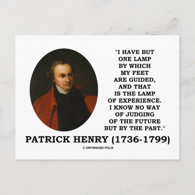 Patrick Henry Lamp der Erfahrung, die Zukunft zu b Postkarte (Vorderseite)