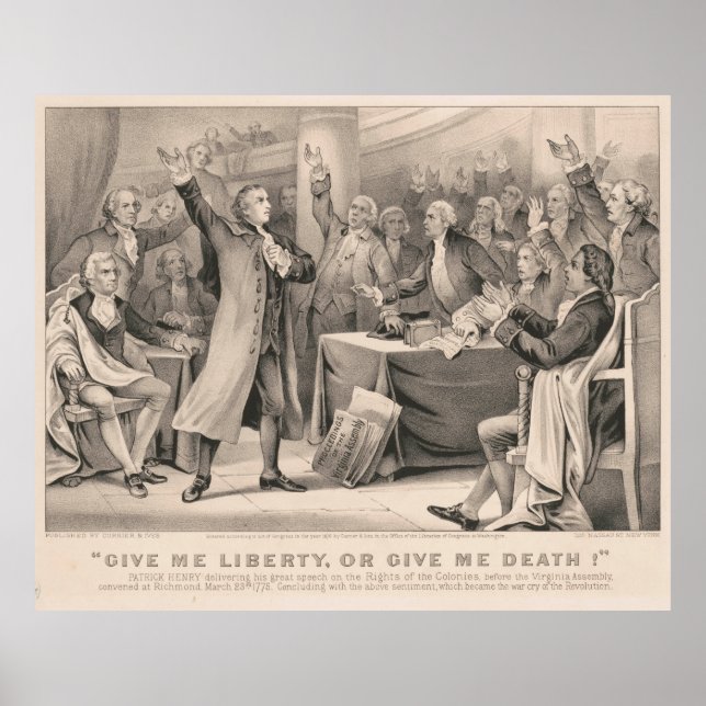 Patrick Henry Liberty oder Death Speech Illustrati Poster (Vorne)
