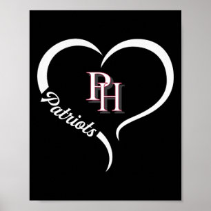 Patrick Henry Patriots Logo Halbherz Slogan Hs Poster