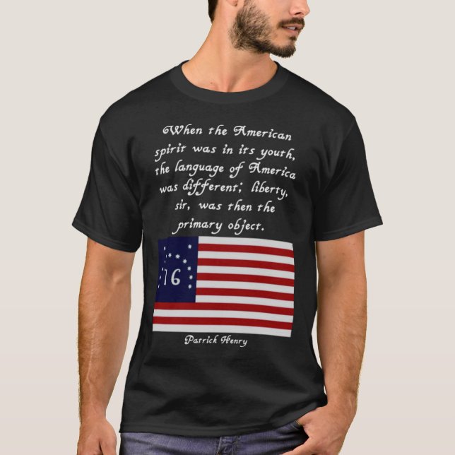 Patrick Henry Quote Flag T-Shirt V2 (Vorderseite)