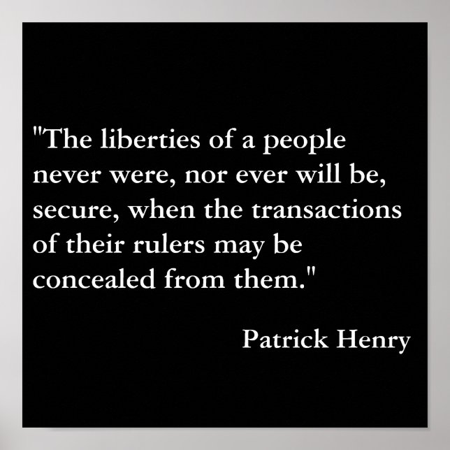 Patrick Henry Quote Poster (Vorne)