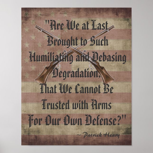 Patrick Henry Right to Bear Arms Quotation Poster (Vorne)