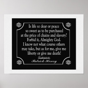 Patrick Henry Speech Zitat - Kunstdruck Poster