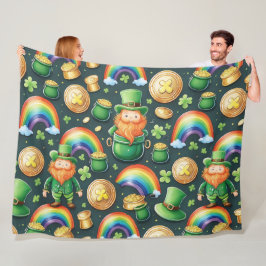 Patrick-Muster - Kobolde und Gold Fleecedecke