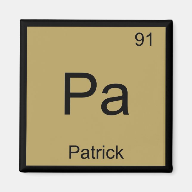 Patrick Name Chemie Element Periodensystem Magnet (Vorne)