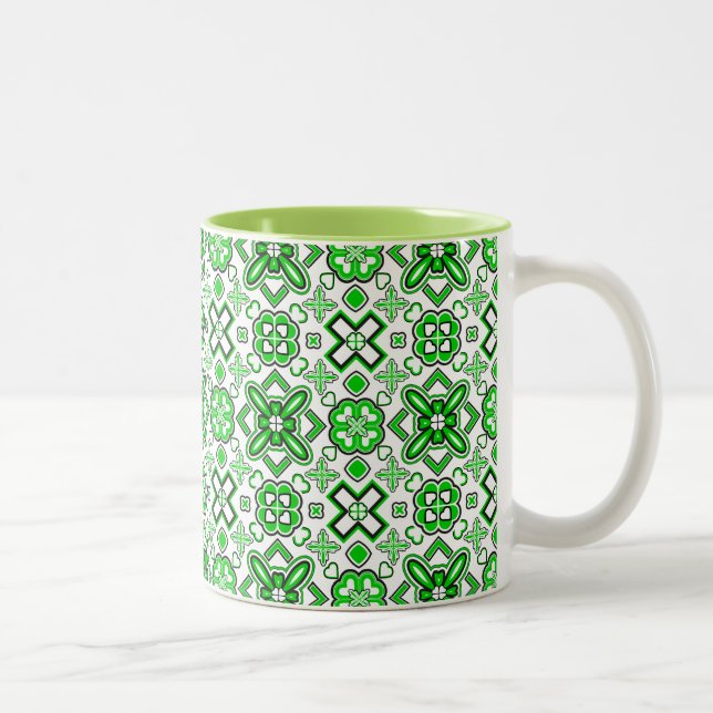 Patrick Pattern Rich Green Zweifarbige Tasse (Rechts)