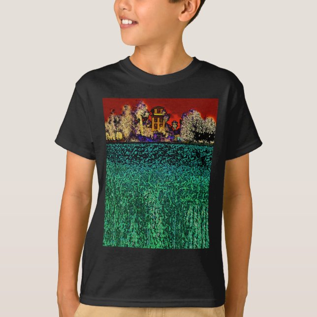 Patrick Ranch, Chico, CA (in rot und grün) T-Shirt (Vorderseite)