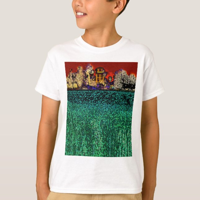 Patrick Ranch, Chico, CA (in rot und grün) T-Shirt (Vorderseite)