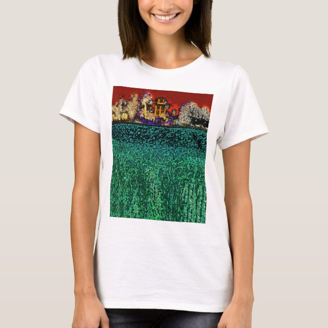 Patrick Ranch, Chico, CA (in rot und grün) T-Shirt (Vorderseite)