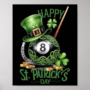 Patrick's Day Costume Billiards Hut aus vierblättr Poster