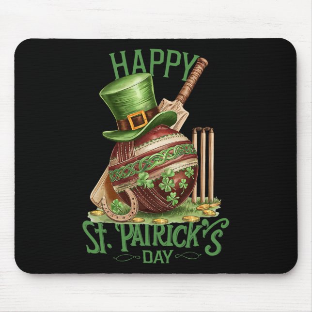 Patrick's Day Costume Cricket Hat Four-leaf Clover Mousepad (Vorne)