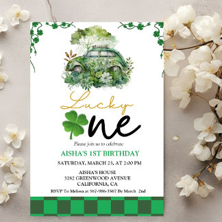 Patrick's Day First Birthday Party Glück Eins Part Einladung