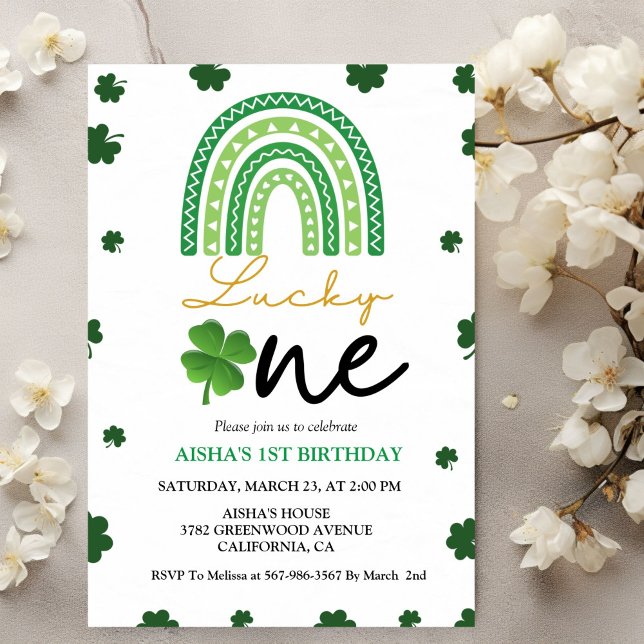 Patrick's Day First Birthday Party Glück Eins Part Einladung (Von Creator hochgeladen)