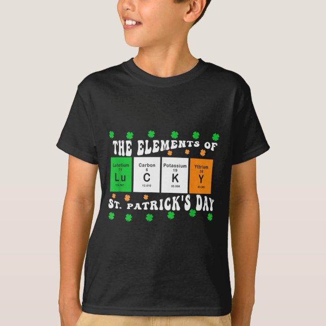 Patricks Day Funny Elements Of Lucky Periodic Tabl T-Shirt (Vorderseite)