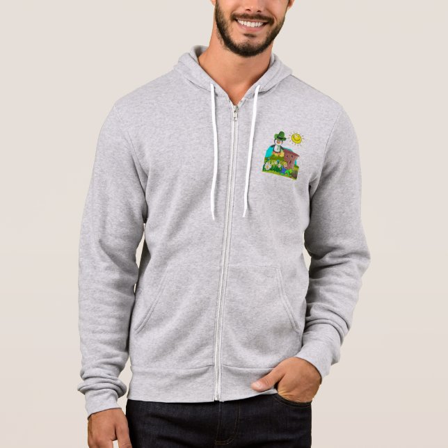 Patrick's Day Pinguin Leprechaun Hoodie (Vorderseite)
