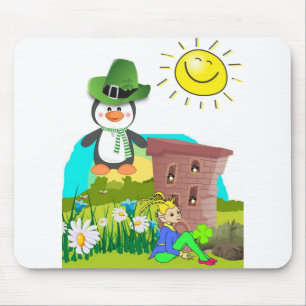 Patrick's Day Pinguin Leprechaun Mousepad