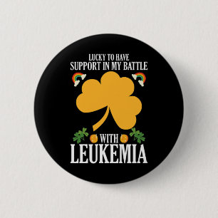Patricks Day Vierblättriges Kleeblatt Leukemia Awa Button