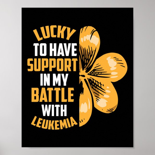 Patricks Day Vierblättriges Kleeblatt Leukemia Awa Poster (Vorne)