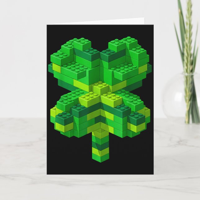 Patricks Tag Shamrocks Bausteine Blöcke Junge Karte (Vorderseite)