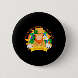 Patricks Vierblättriges Kleeblatt Leprechaun Leuke Button