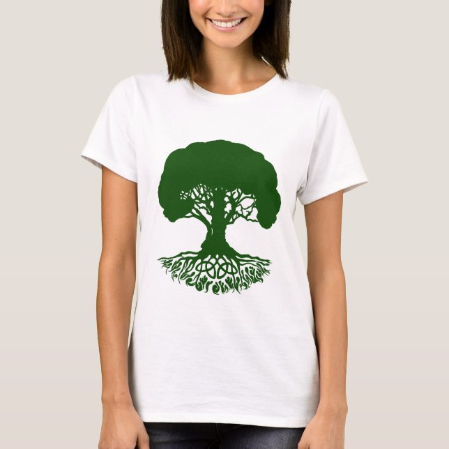 Patrick'sCelticIrishTreeofLife-HunterGreenT-Shirt T-Shirt (Vorderseite)