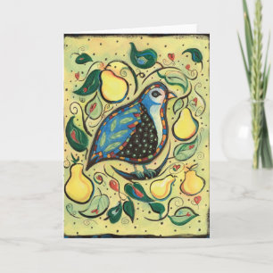 Patridge in einer Birnen-Baum-illustrierten Feiertagskarte