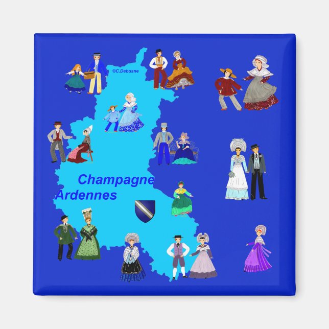 Patrimoine de Champagne-Ardenne, Frankreich Magnet (Vorne)