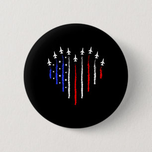 Patriot 4. Juli Kampfjets Flugzeug USA-Flagge Ki Button