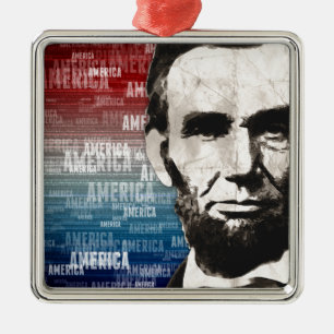 Patriot Abraham Lincoln Silbernes Ornament