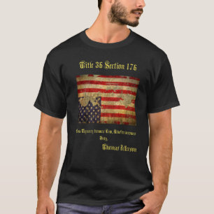 Patriot American Flag Updown Distressed Vinta T-Shirt