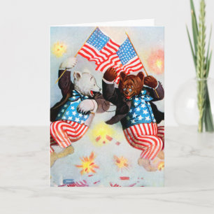 Patriot Bear Celebrate der Amerikanische Unabhängi Karte