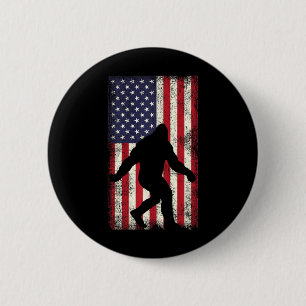Patriot Bigfoot Sasquatch Liebe Usa American Flag  Button