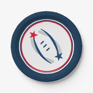 Patriot Blue/Red/White Football 7" Paper Teller