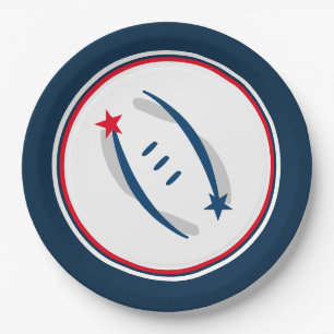 Patriot Blue/Red/White Football 9" Paper Teller