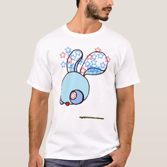 Patriot Bunny auf Weiß T-Shirt (Vorderseite)