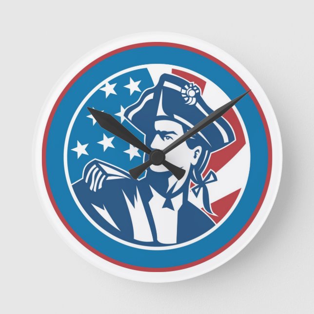 Patriot Clock Runde Wanduhr (Vorderseite)