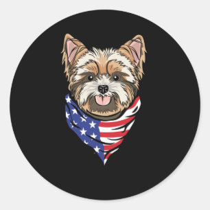 Patriot Dog Runder Aufkleber