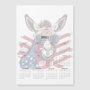 Patriot Donkey Red White Blue 2025 Magnet Kalender