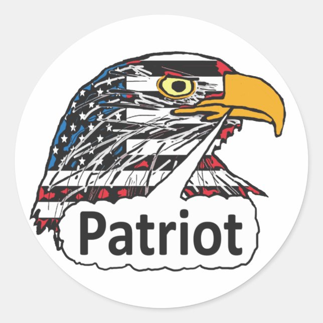 Patriot Eagle Runder Aufkleber (Vorderseite)