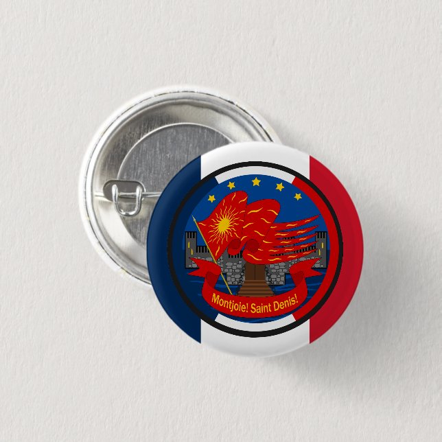 Patriot Emblem Vive la France Button (Vorne & Hinten)