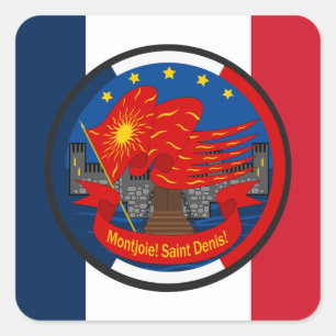 Patriot Emblem Vive la France Quadratischer Aufkleber