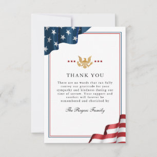 Patriot Flach Dankeschön Notizkarte Dankeskarte