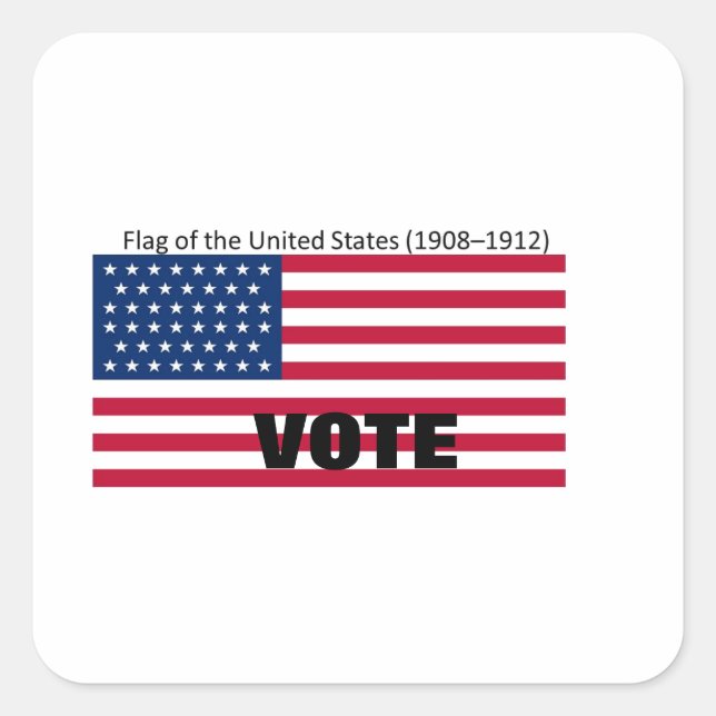 Patriot Flag Hat Serie Quadratischer Aufkleber (Vorderseite)