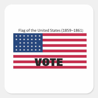 Patriot Flag Hat Serie Quadratischer Aufkleber