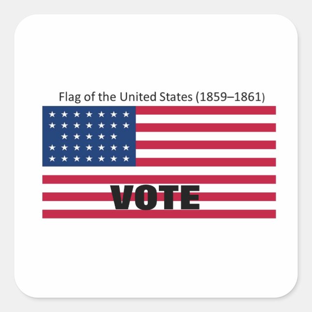 Patriot Flag Hat Serie Quadratischer Aufkleber (Vorderseite)