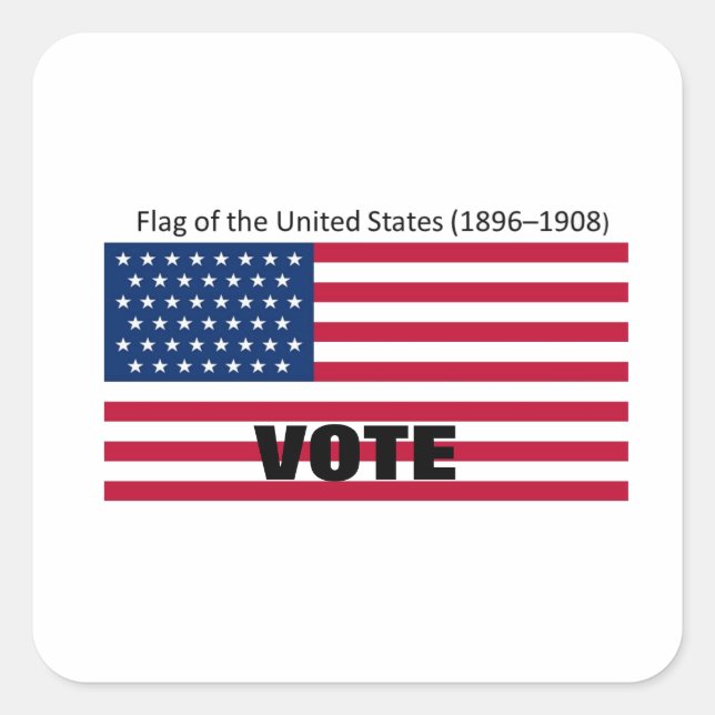 Patriot Flag Hat Serie Quadratischer Aufkleber (Vorderseite)